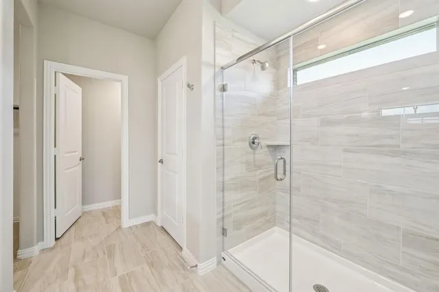a bathroom with a shower