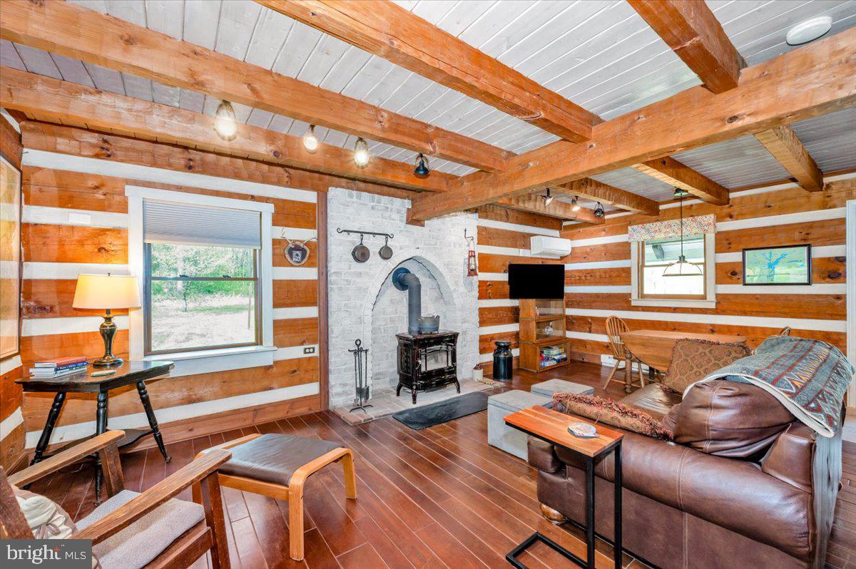 Charming rustic retreat with wood accents.