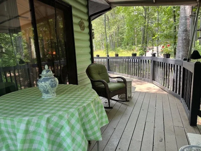 a view of a two chairs with wooden floor
