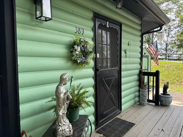 a green house with outdoor space