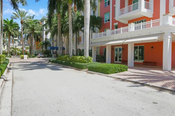 front view of a building with a yard