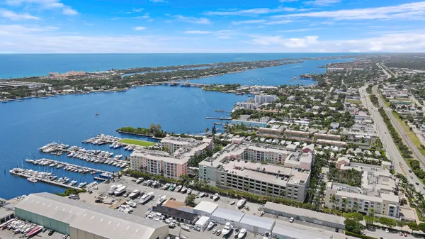 a view of a city with an ocean