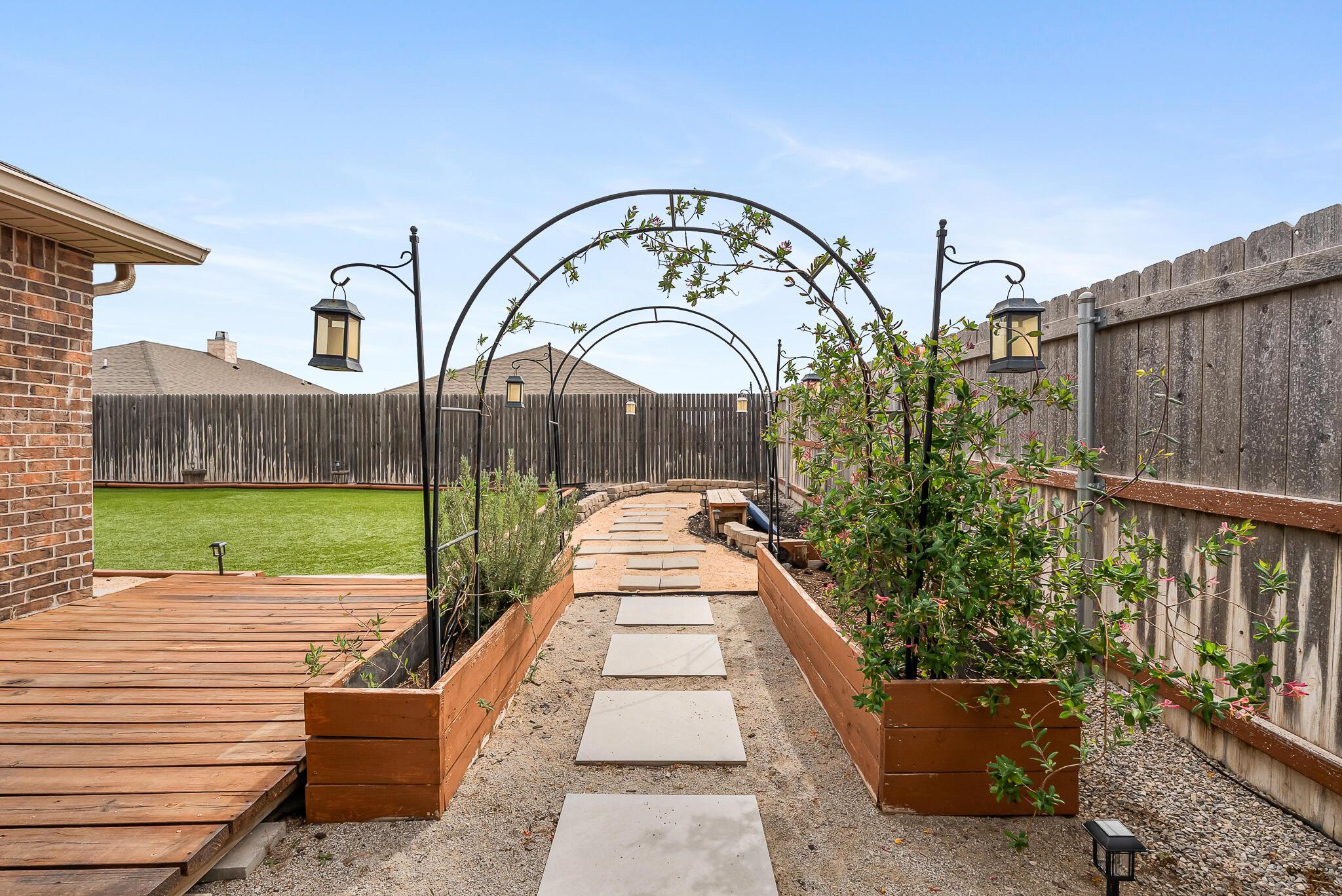 4807 Eberly Street Amarillo, TX 79118 - Photo 7 of 25 a view of a pathway with a wrought fence