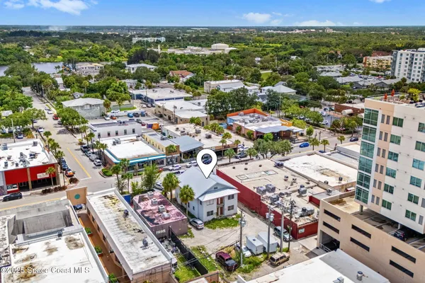 an aerial view of a city