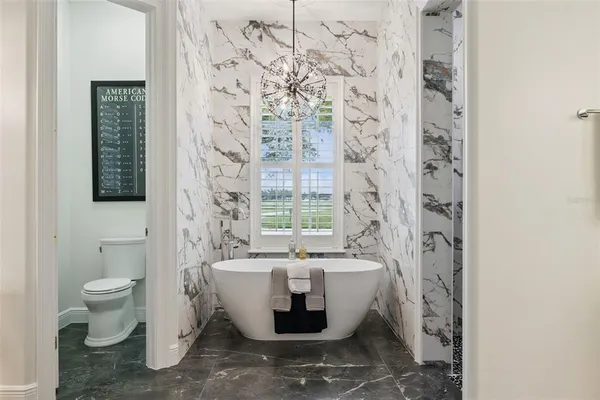 an aerial view of a house with garden