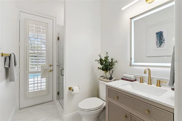 an aerial view of a house with garden