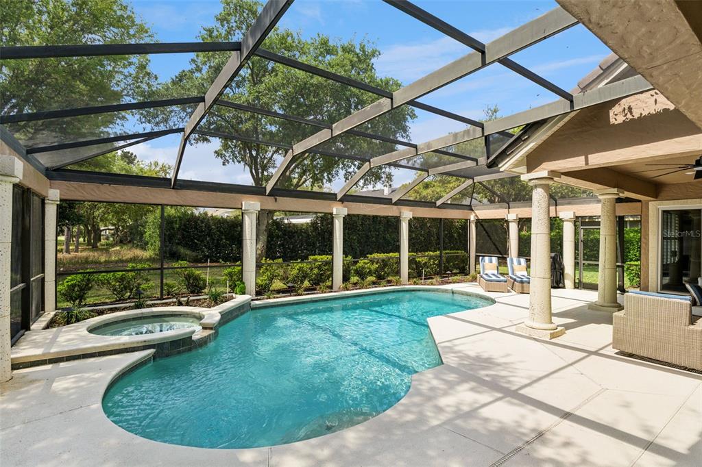 6110 Keenes Pointe Drive Windermere, FL 34786 - Photo 41 of 78 a view of a house with backyard sitting area and porch