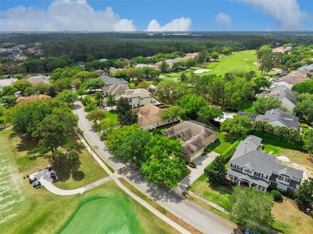6110 Keenes Pointe Drive Windermere, FL 34786 - Photo 56 of 78 an aerial view of residential houses with outdoor space and swimming pool
