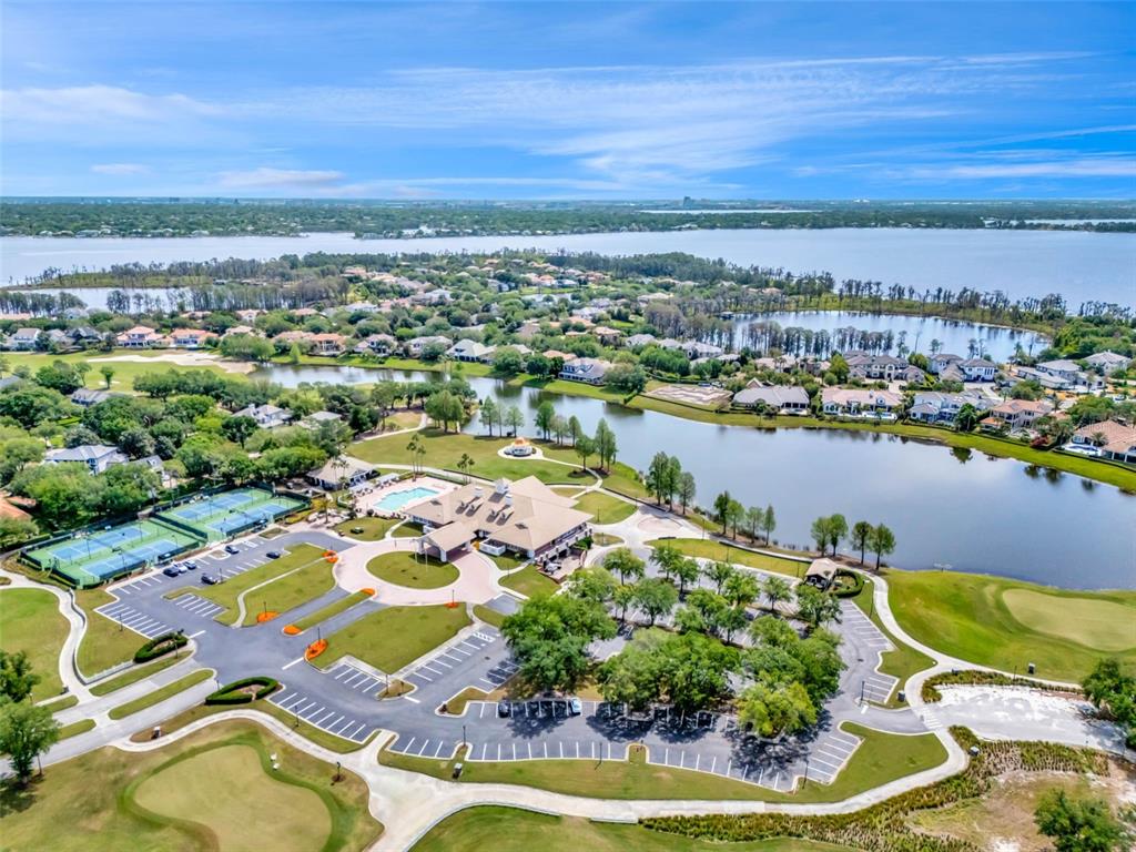 6110 Keenes Pointe Drive Windermere, FL 34786 - Photo 73 of 78 an aerial view of residential houses with outdoor space