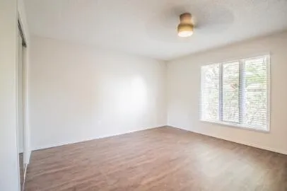 an empty room with a window