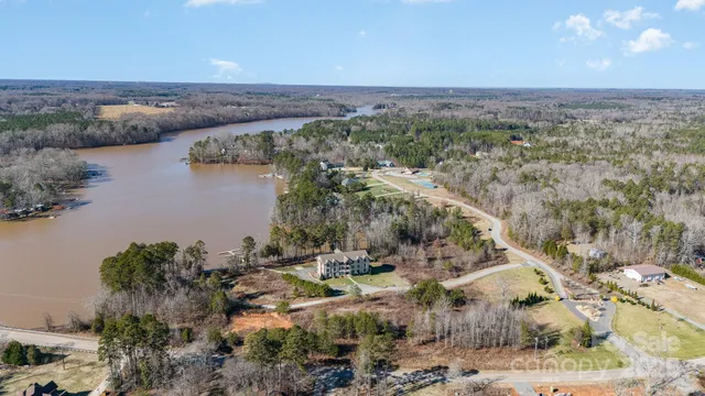 a view of a lake with mountains in the background
