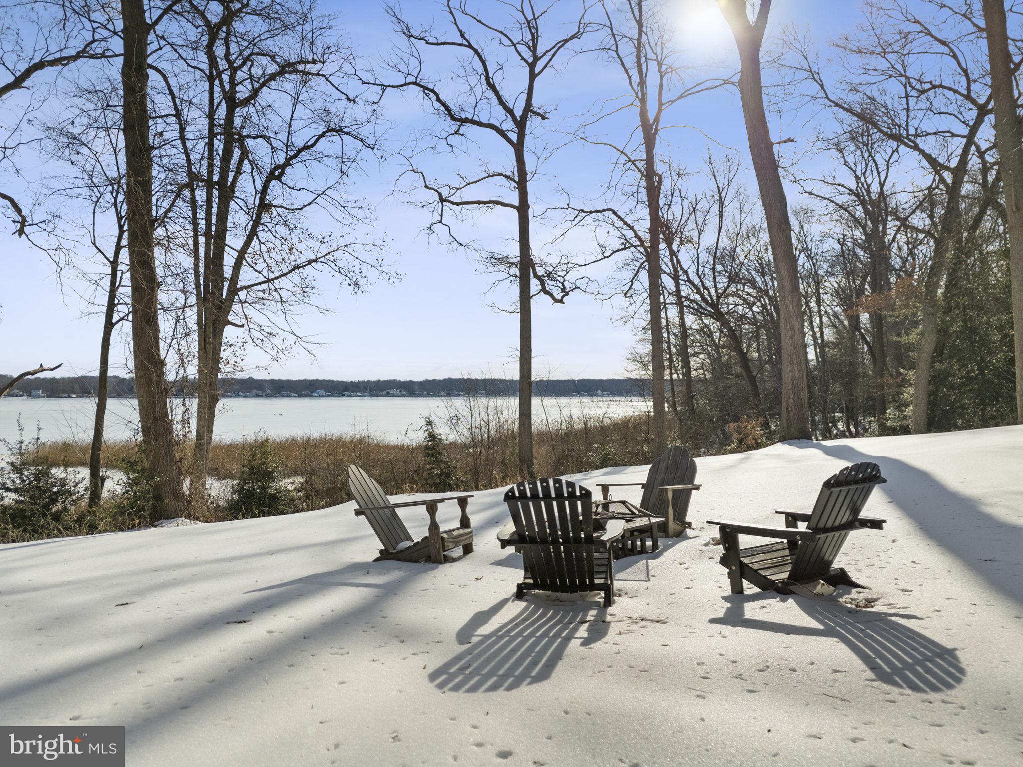 137 Plum Point Road Elkton, MD 21921 - Photo 34 of 54 a view of a terrace with chairs and bench under a large tree