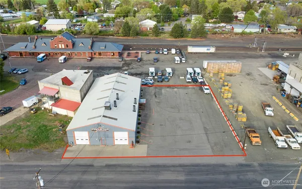 an aerial view of a building