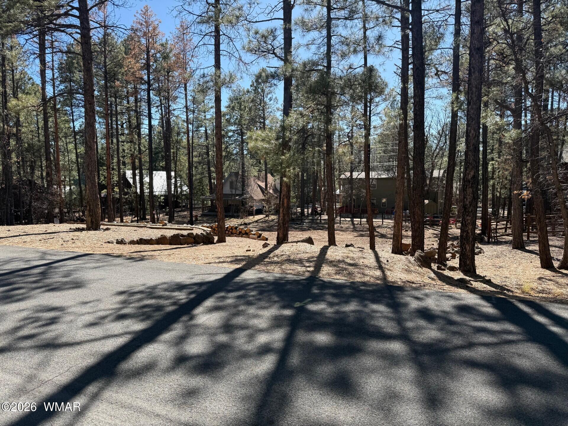 a view of road with trees