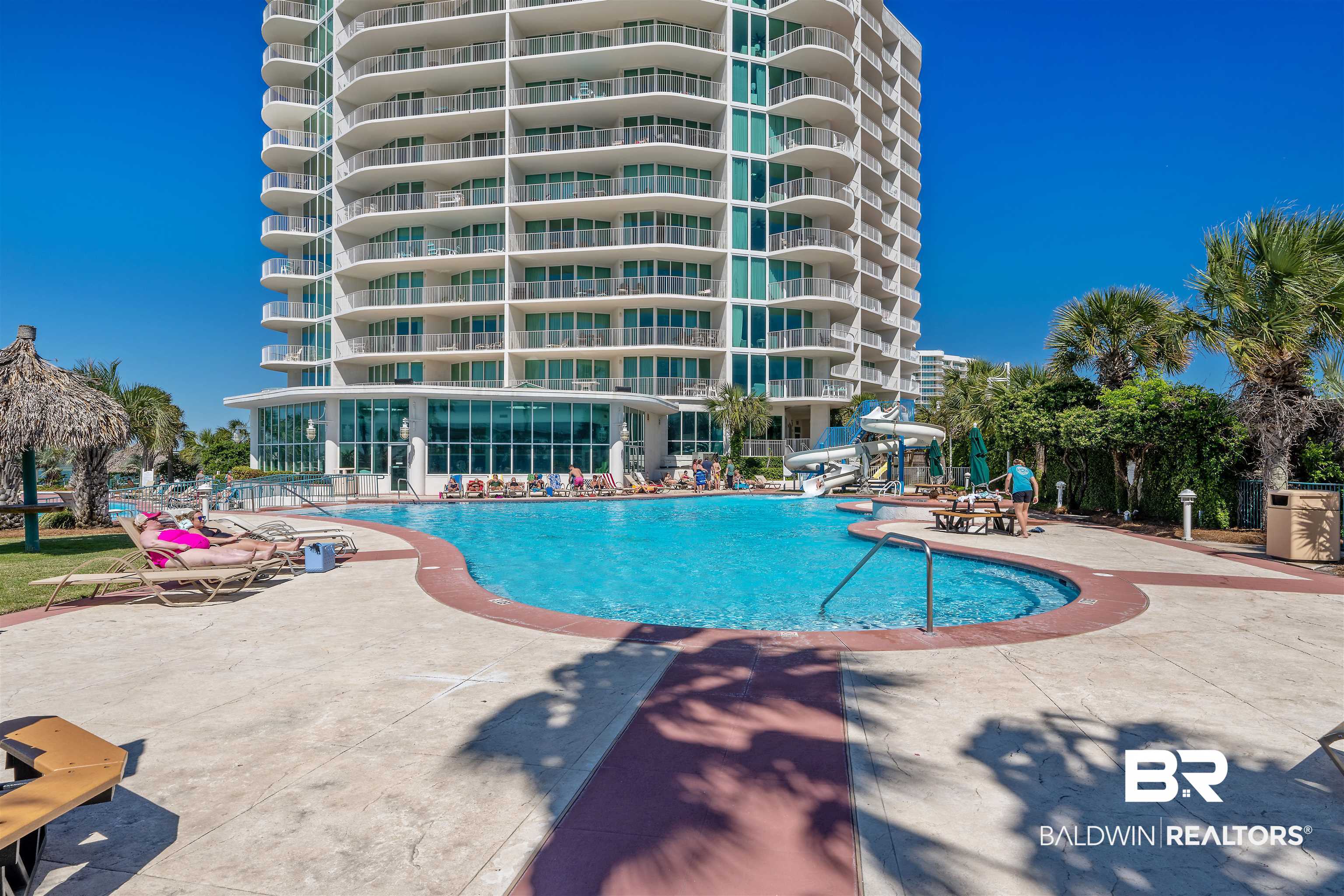 28107 Perdido Beach Boulevard, Unit DPH06 Orange Beach, AL 36561 - Photo 69 of 70 View of pool featuring a water slide and central AC unit