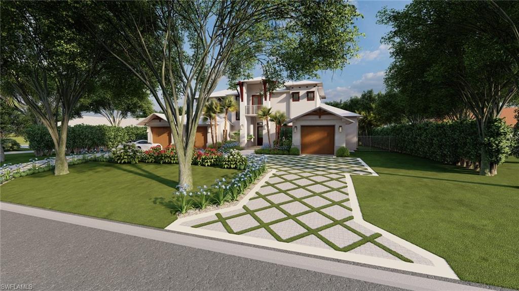 565 Whispering Pine Lane Naples, FL 34103 - Photo 5 of 12 front view of a house with a yard