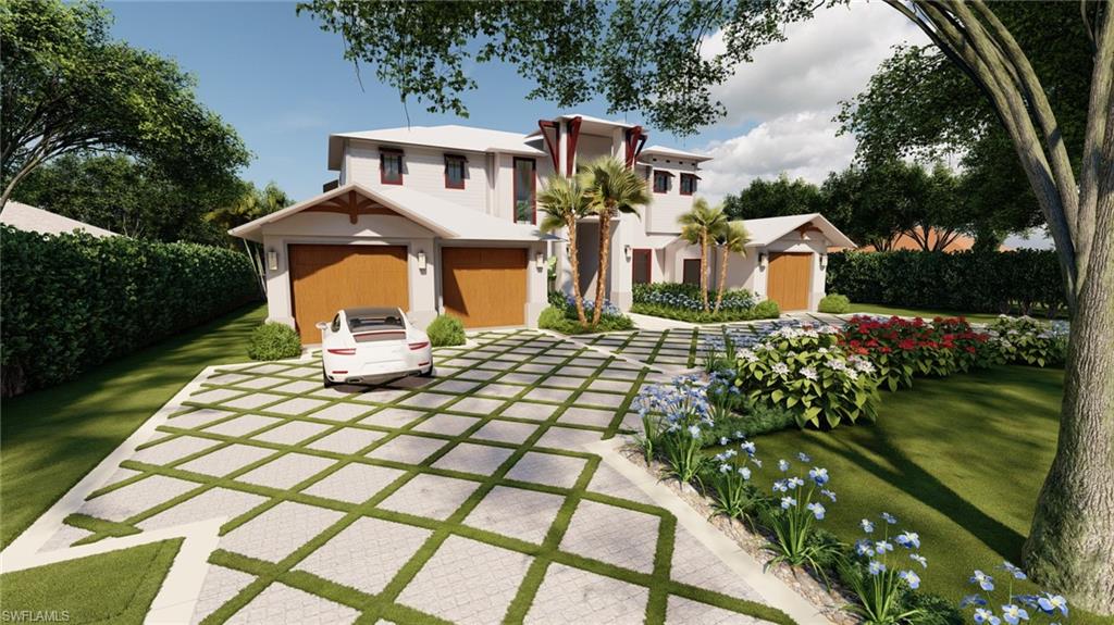 565 Whispering Pine Lane Naples, FL 34103 - Photo 6 of 12 a front view of a house with a yard