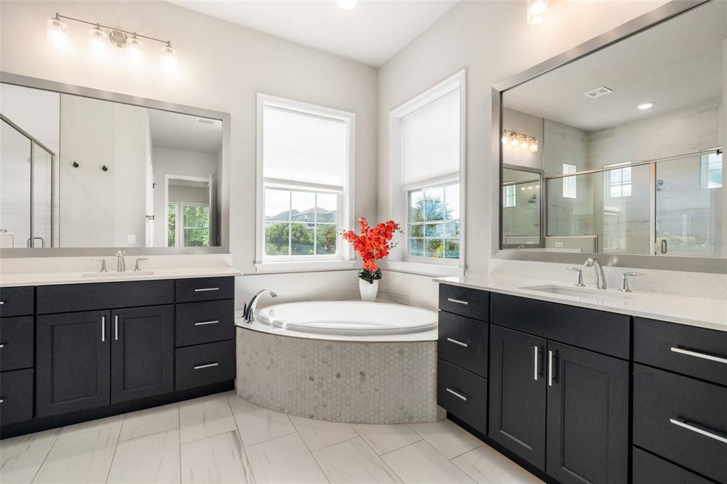 3474 Southwest 109 Drive Gainesville, FL 32608 - Photo 29 of 60 a bathroom with a sink vanity mirror bathtub and window