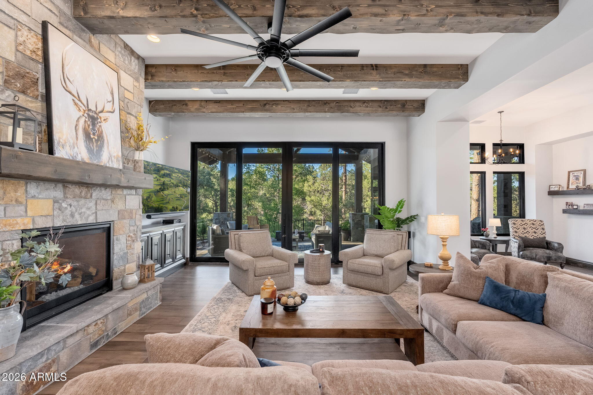 602 North Redbud Circle Payson, AZ 85541 - Photo 12 of 83 a living room with furniture and a fireplace