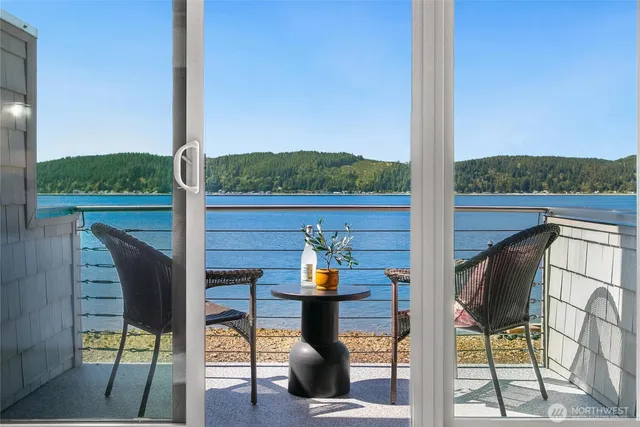 a workspace with furniture and window