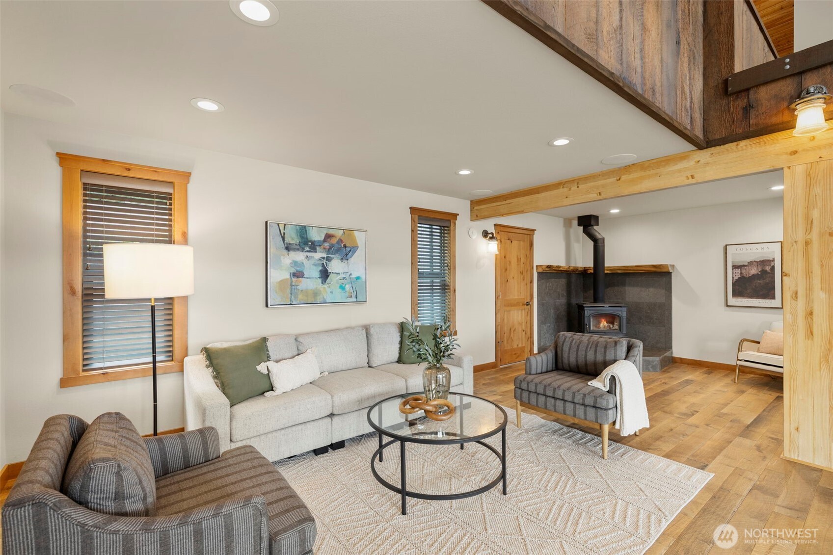 14341 Highway 106 Belfair, WA 98528 - Photo 8 of 40 a living room with furniture and a large window