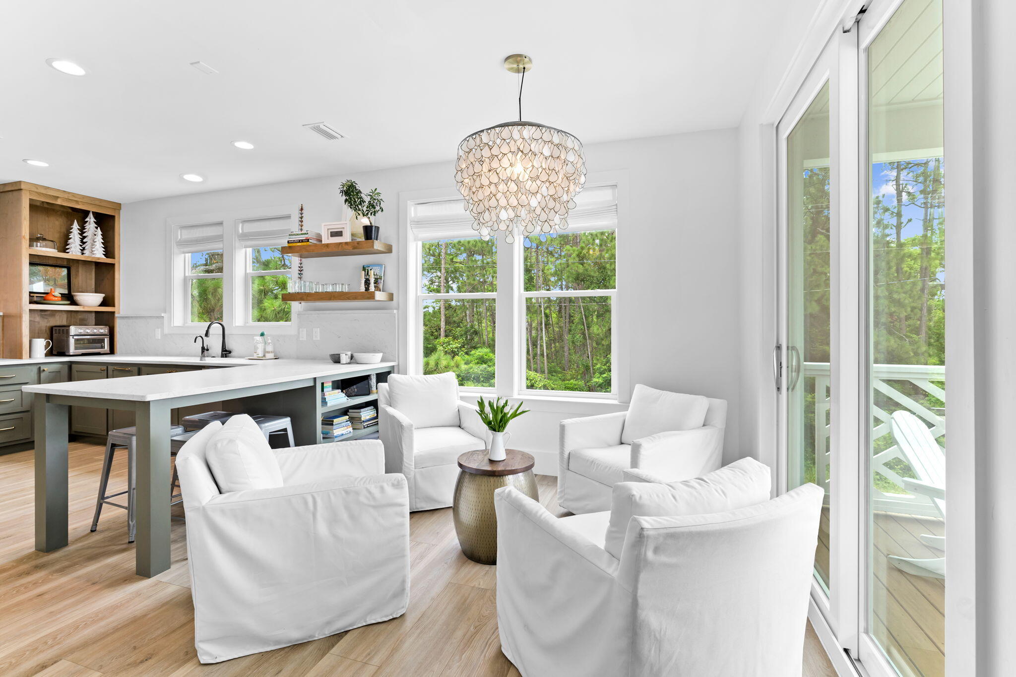 12 Sawgrass Lane Santa Rosa Beach, FL 32459 - Photo 14 of 70 a living room with fireplace furniture and a large window