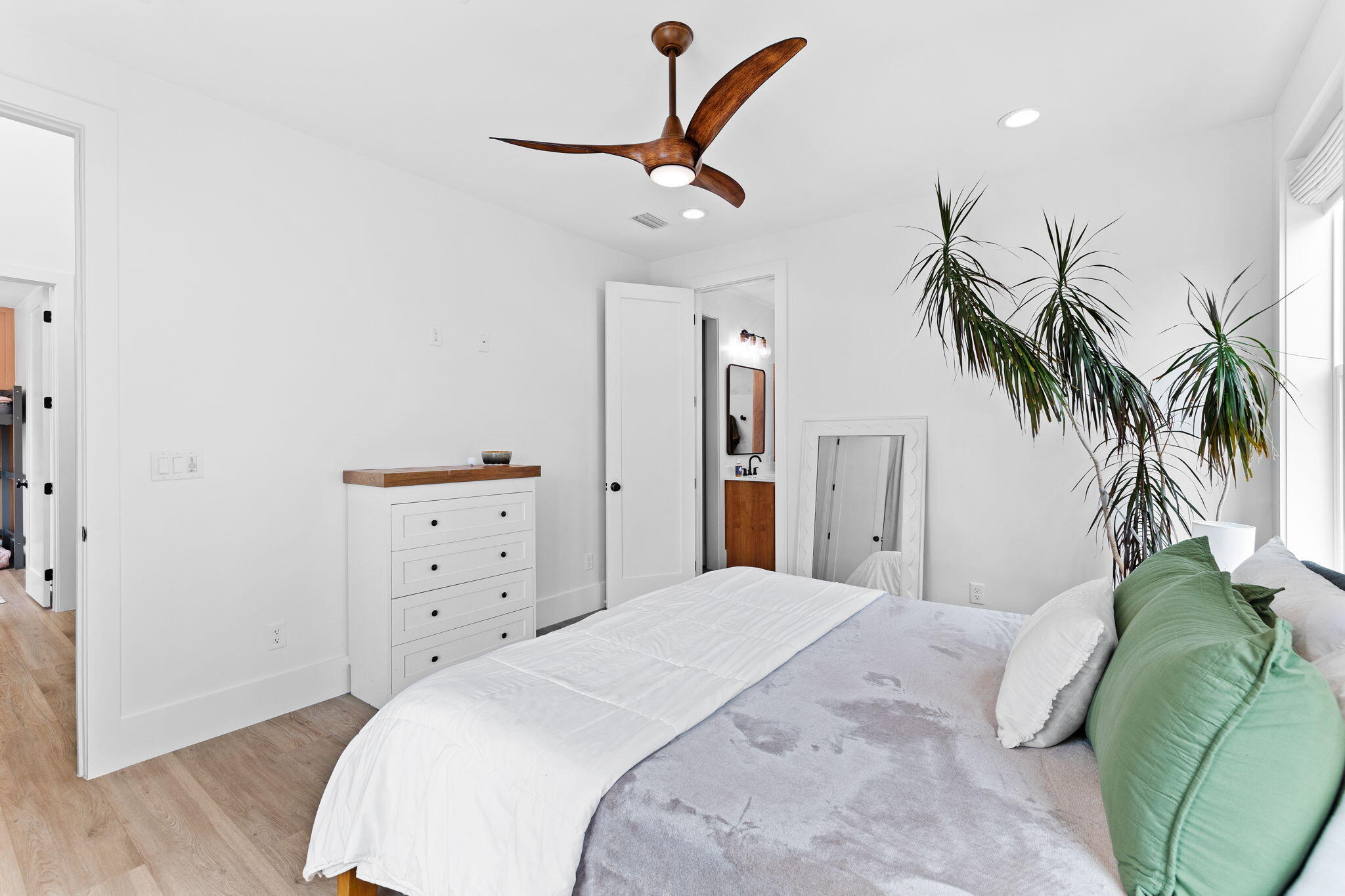 12 Sawgrass Lane Santa Rosa Beach, FL 32459 - Photo 41 of 70 a bedroom with a bed and a ceiling fan