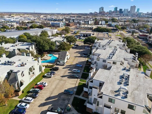 an aerial view of multiple house