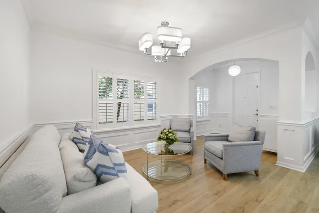 a view of kitchen with wooden floor