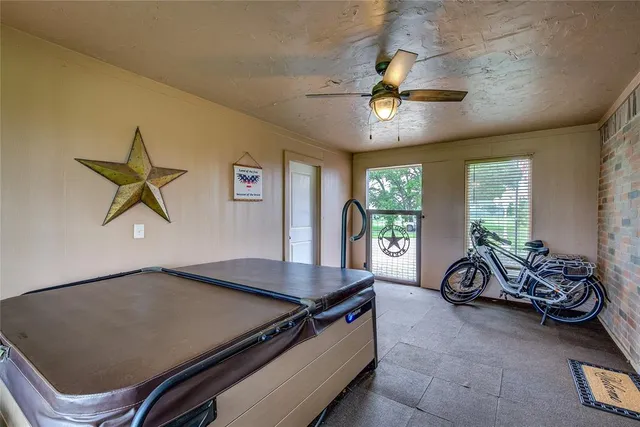 a living room with a window