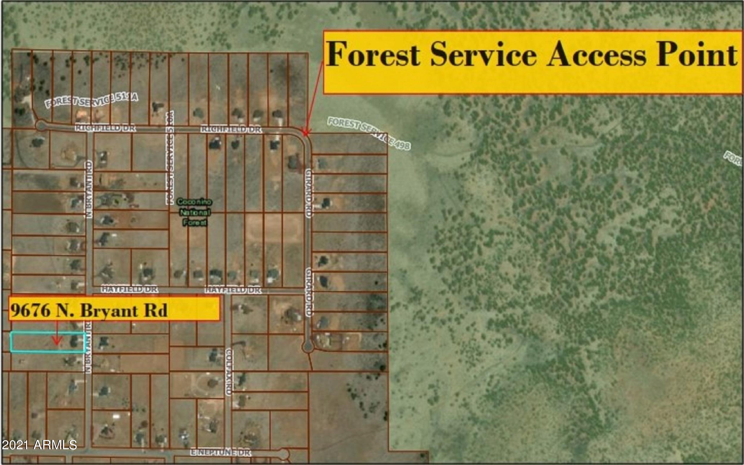 9676 North Bryant Road Flagstaff, AZ 86004 - Photo 41 of 42 Forest Service Access Map
