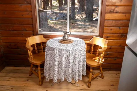 a view of wooden door