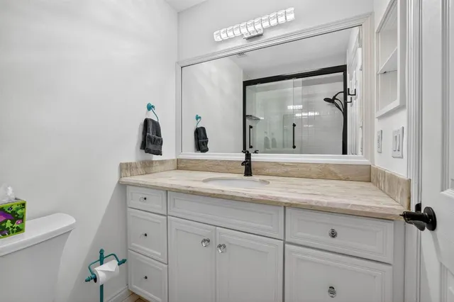 an aerial view of an outdoor space