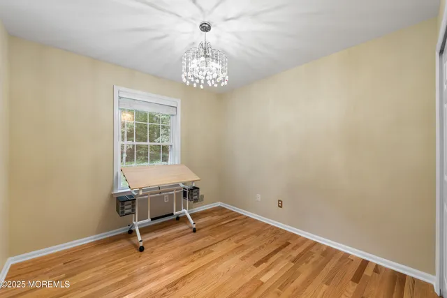 a view of a room with a window