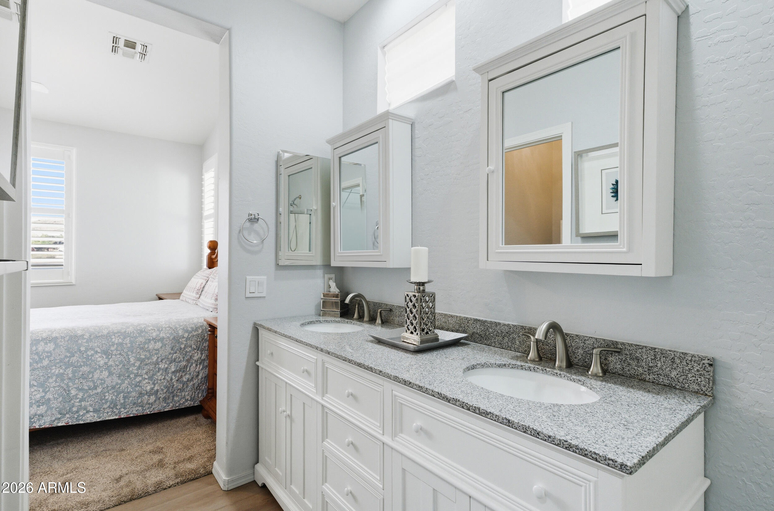 1024 East Frye Road, Unit 1060 Phoenix, AZ 85048 - Photo 20 of 41 a en suite bathroom with a granite countertop sink and a mirror