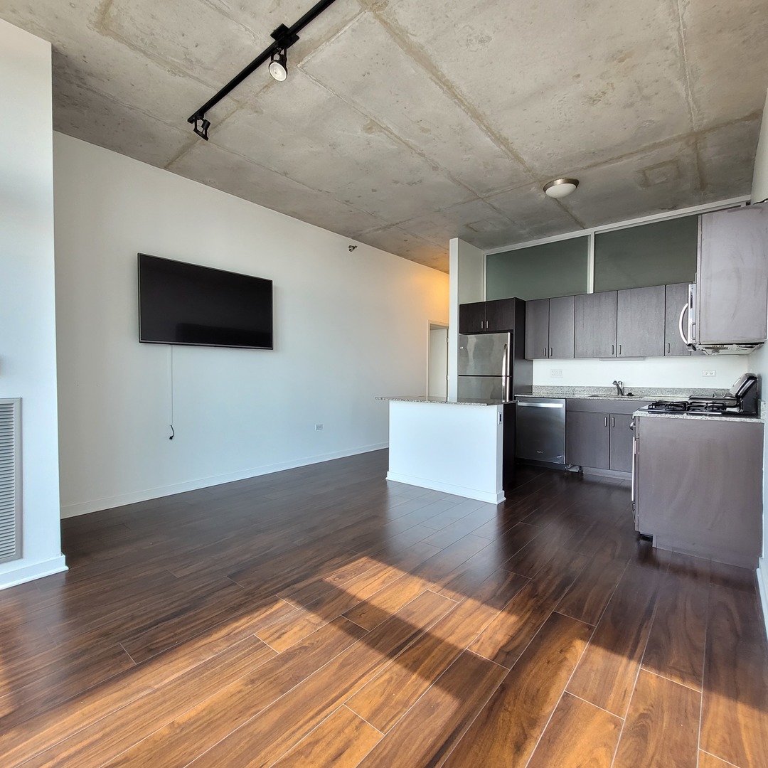 Undisclosed Address Chicago, IL 60607 - Photo 4 of 26 a living room with stainless steel appliances furniture and a flat screen tv