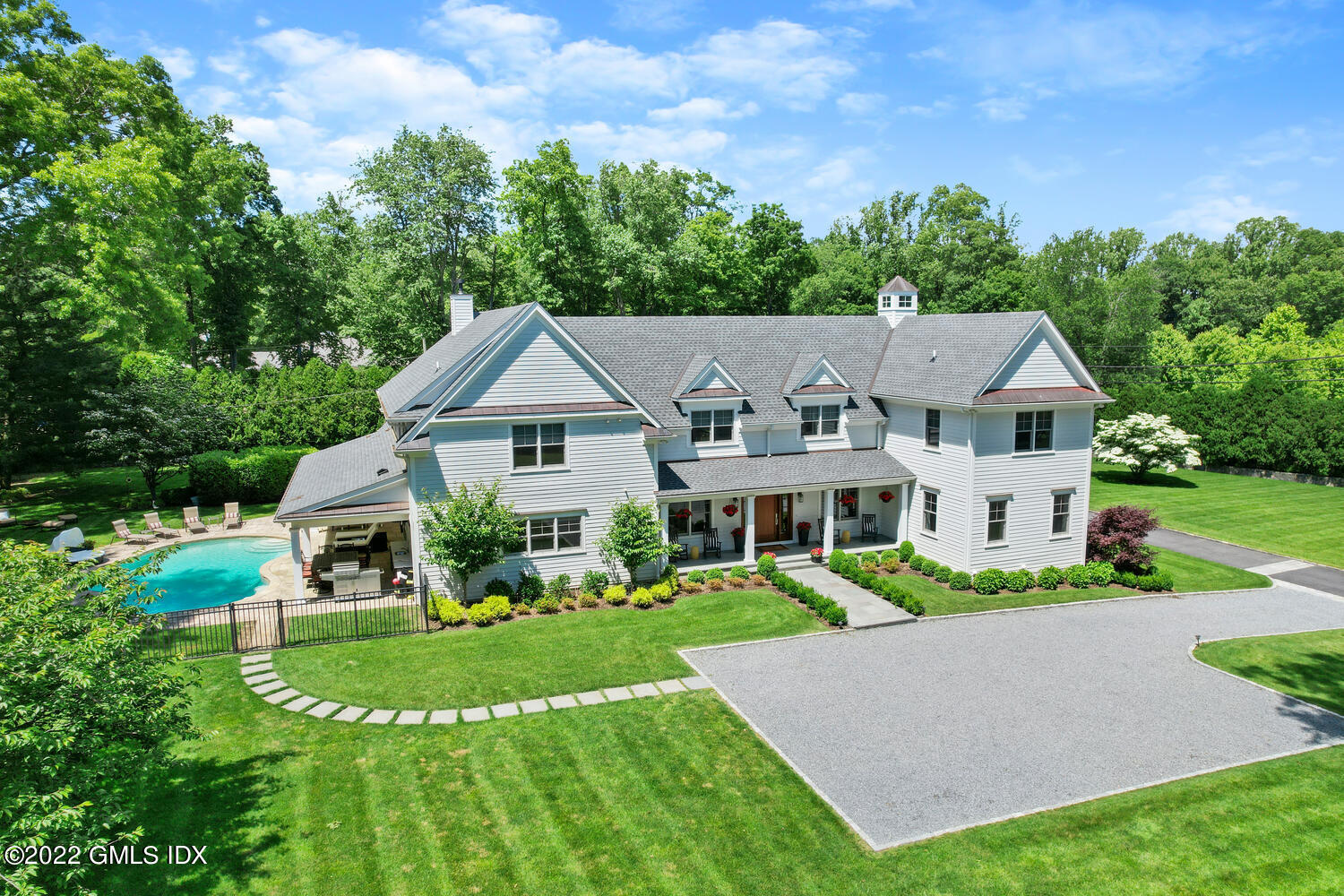 2 Loch Lane Greenwich, CT 06830 - Photo 63 of 64 a aerial view of a house with yard and green space