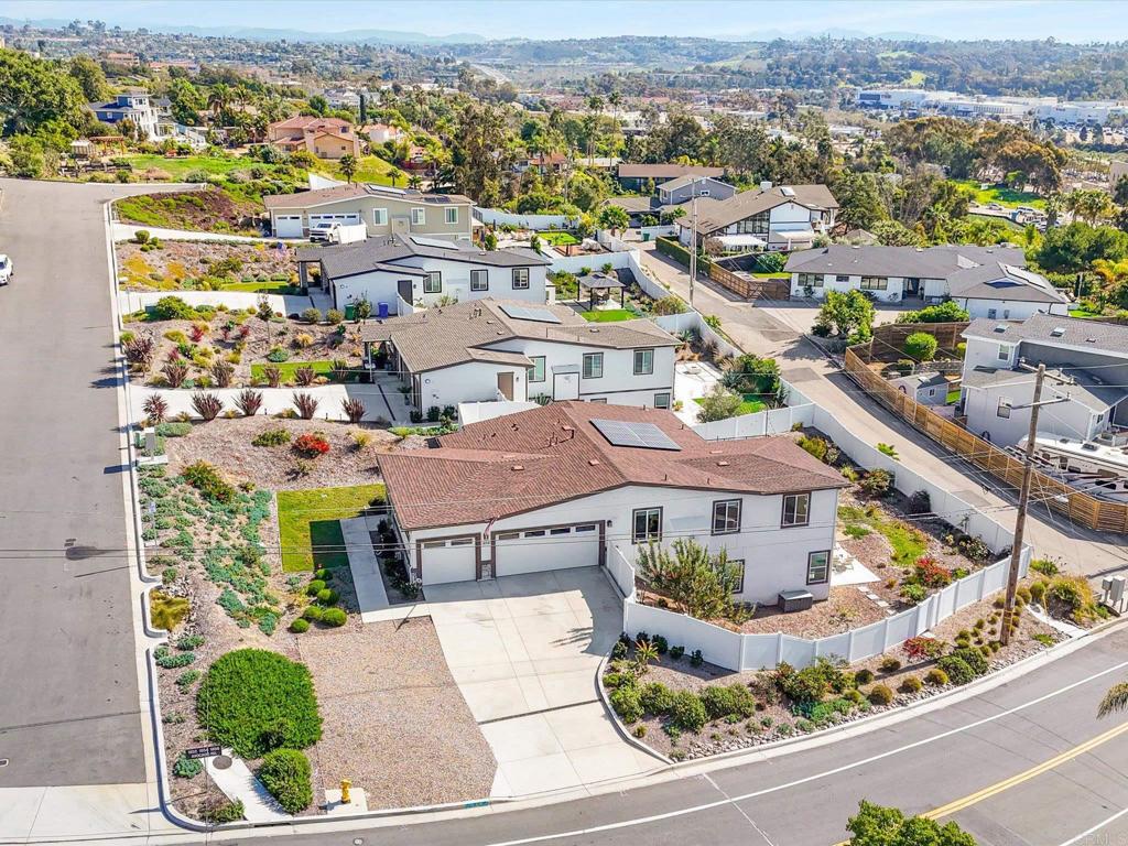 an aerial view of multiple house
