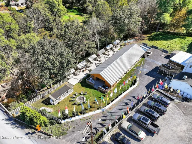 a view of a patio in backyard