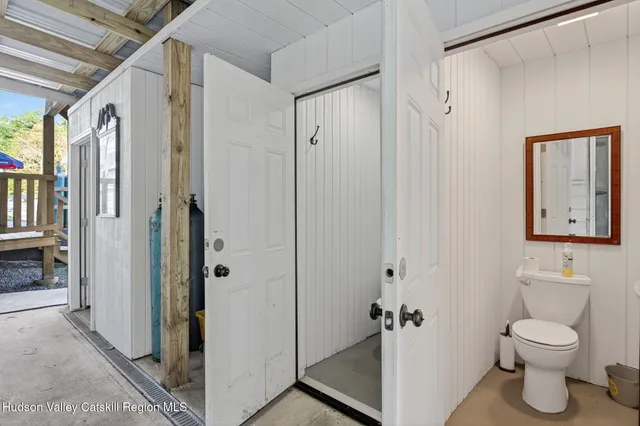 a view of a city with mountains in the background