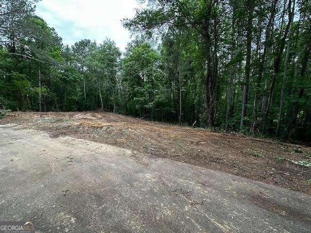 a view of a yard with trees