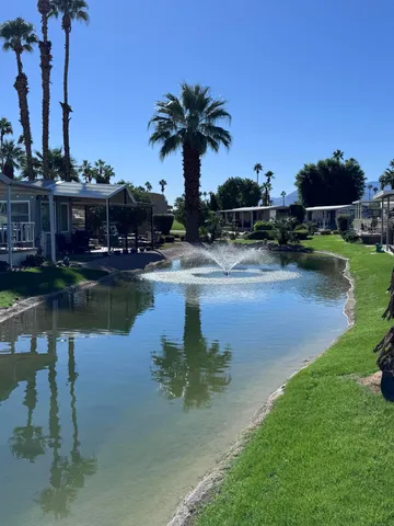a view of a lake with a house