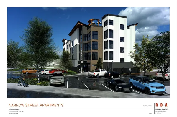 a black and white photo of a building