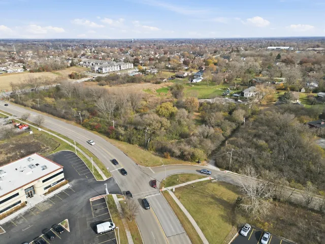 an aerial view of a city