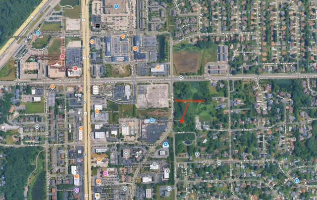 a view of a city with tall buildings