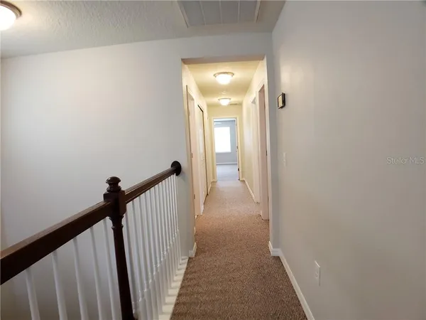 a view of a hallway from a hallway