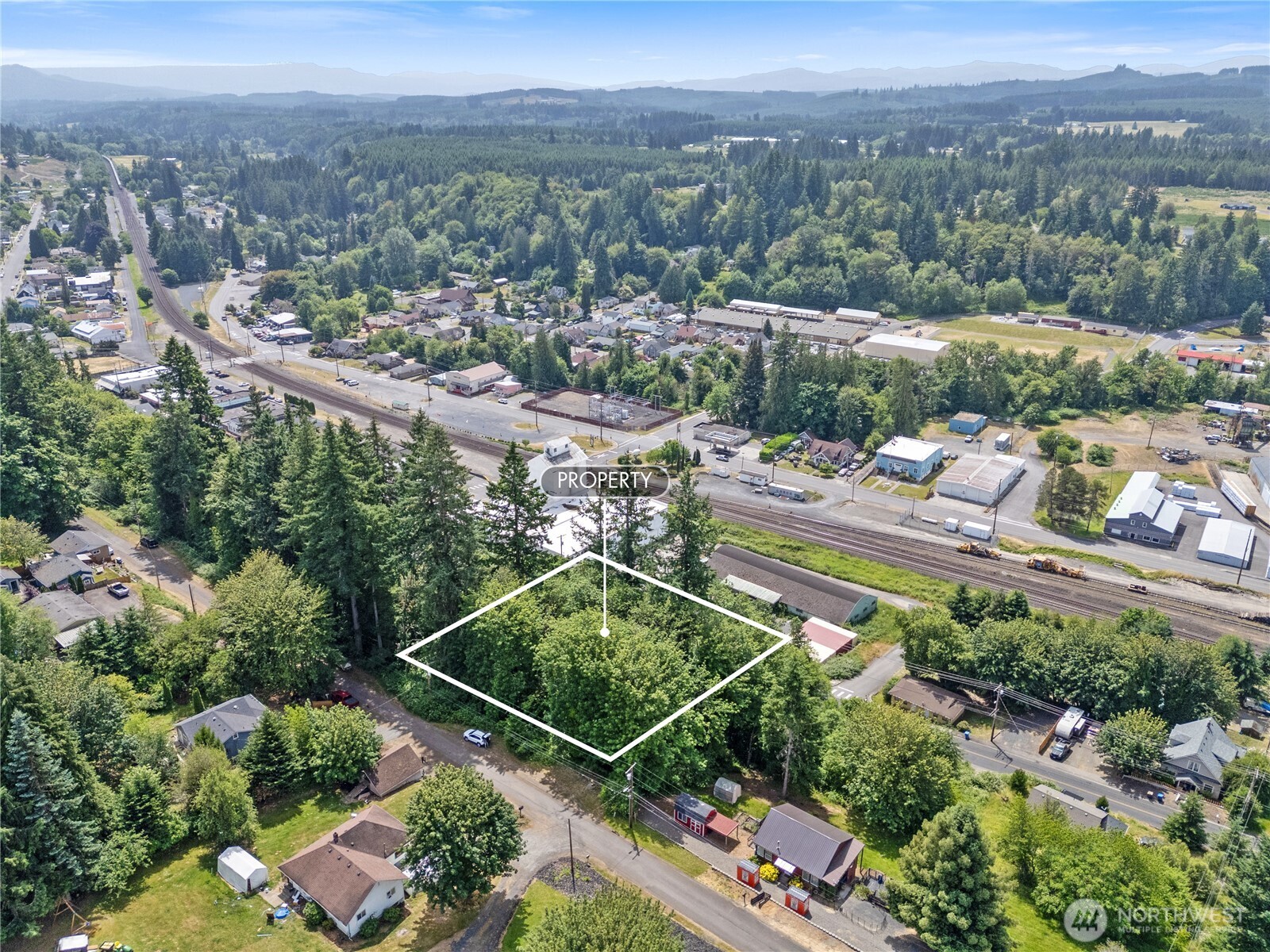 an aerial view of a city