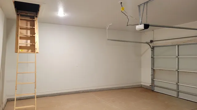 a view of a room with racks on the wall