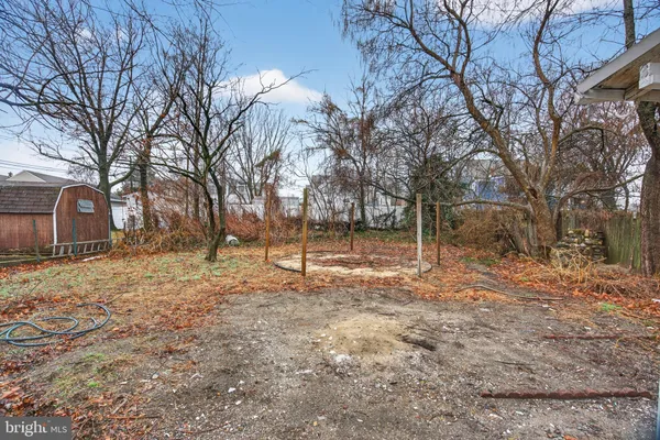 a backyard of a house with a trees