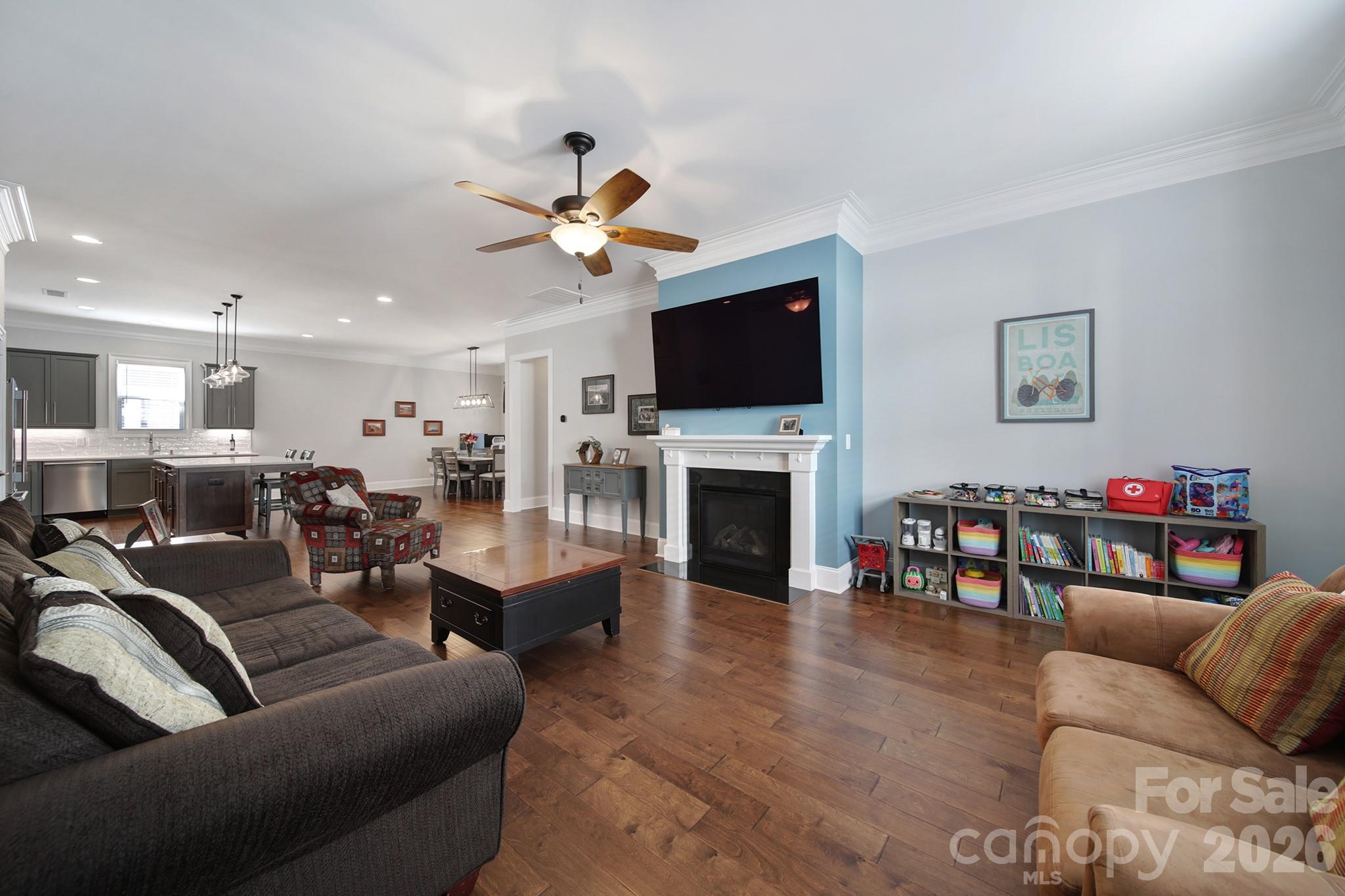 1633 Half Pint Loop Fort Mill, SC 29708 - Photo 9 of 48 a living room with furniture a fireplace and a flat screen tv